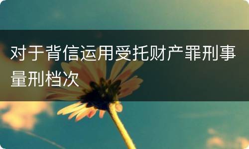 对于背信运用受托财产罪刑事量刑档次