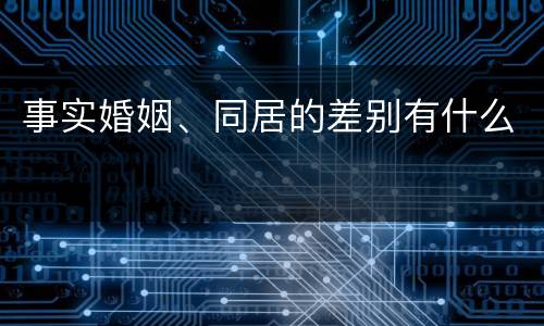 事实婚姻、同居的差别有什么