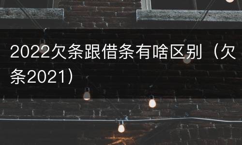 2022欠条跟借条有啥区别（欠条2021）
