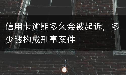 信用卡逾期多久会被起诉，多少钱构成刑事案件