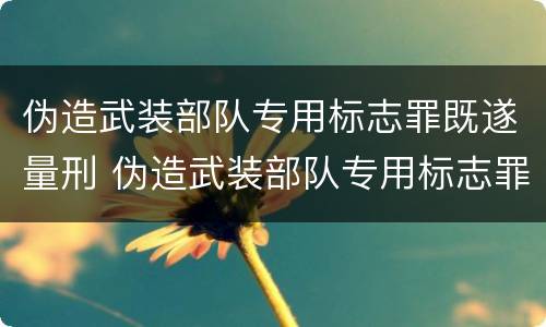 伪造武装部队专用标志罪既遂量刑 伪造武装部队专用标志罪既遂量刑标准
