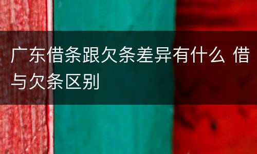 广东借条跟欠条差异有什么 借与欠条区别