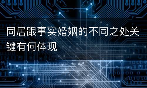 同居跟事实婚姻的不同之处关键有何体现