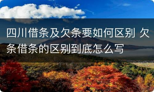 四川借条及欠条要如何区别 欠条借条的区别到底怎么写
