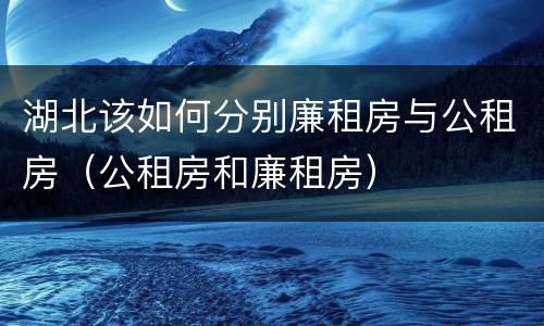 湖北该如何分别廉租房与公租房（公租房和廉租房）