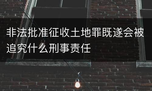 非法批准征收土地罪既遂会被追究什么刑事责任