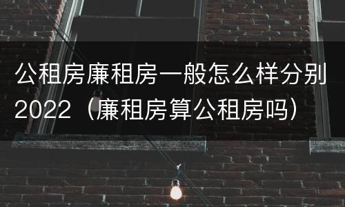 公租房廉租房一般怎么样分别2022（廉租房算公租房吗）