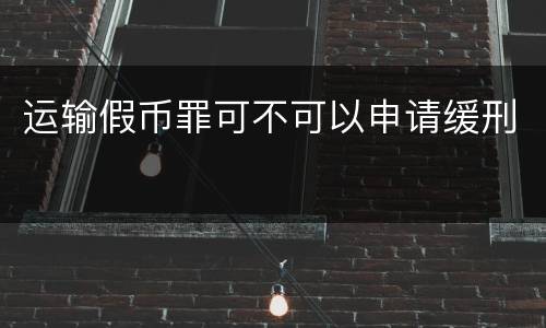 运输假币罪可不可以申请缓刑