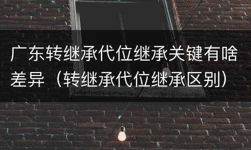 广东转继承代位继承关键有啥差异（转继承代位继承区别）