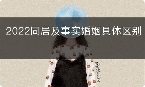 2022同居及事实婚姻具体区别