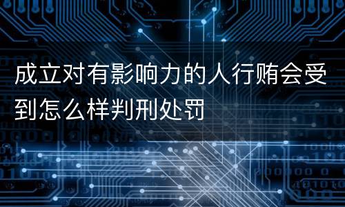 成立对有影响力的人行贿会受到怎么样判刑处罚