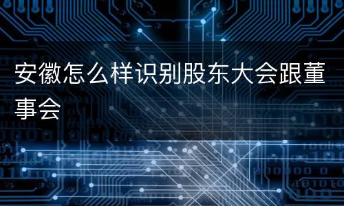 安徽怎么样识别股东大会跟董事会