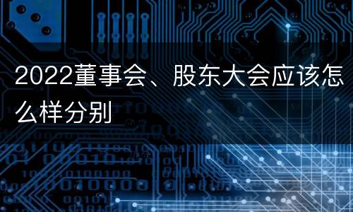 2022董事会、股东大会应该怎么样分别