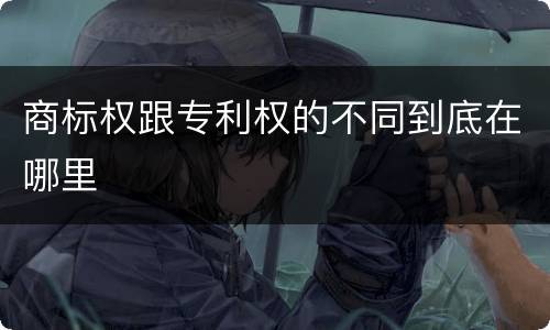 商标权跟专利权的不同到底在哪里