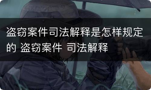 盗窃案件司法解释是怎样规定的 盗窃案件 司法解释