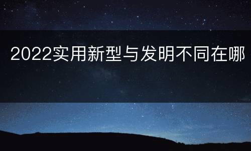 2022实用新型与发明不同在哪