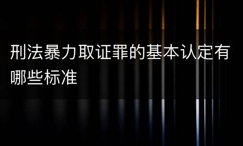 刑法暴力取证罪的基本认定有哪些标准