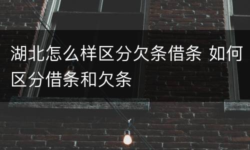 湖北怎么样区分欠条借条 如何区分借条和欠条