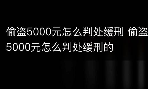 偷盗5000元怎么判处缓刑 偷盗5000元怎么判处缓刑的