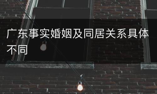 广东事实婚姻及同居关系具体不同