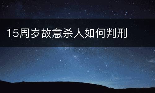 15周岁故意杀人如何判刑