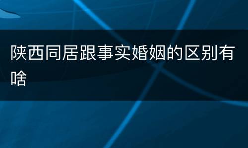 陕西同居跟事实婚姻的区别有啥