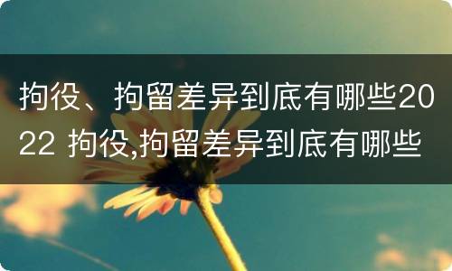 拘役、拘留差异到底有哪些2022 拘役,拘留差异到底有哪些2022规定