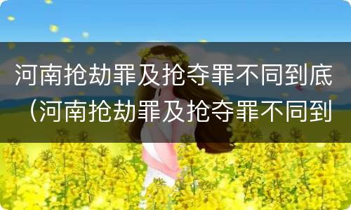 河南抢劫罪及抢夺罪不同到底（河南抢劫罪及抢夺罪不同到底判多少年）