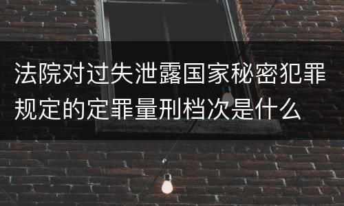法院对过失泄露国家秘密犯罪规定的定罪量刑档次是什么