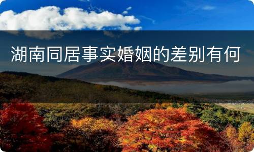 湖南同居事实婚姻的差别有何