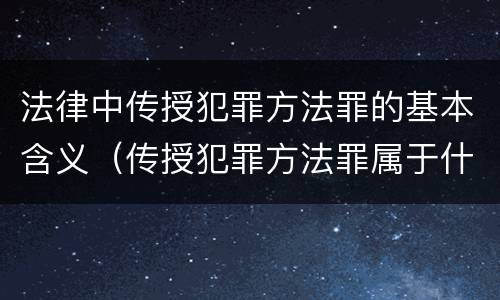 法律中传授犯罪方法罪的基本含义（传授犯罪方法罪属于什么）