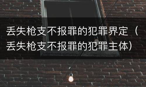 丢失枪支不报罪的犯罪界定（丢失枪支不报罪的犯罪主体）