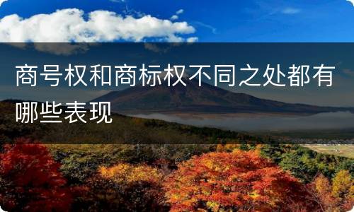 商号权和商标权不同之处都有哪些表现