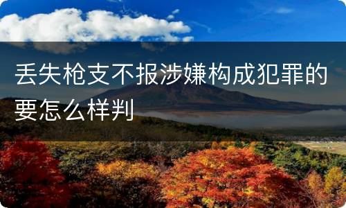 丢失枪支不报涉嫌构成犯罪的要怎么样判