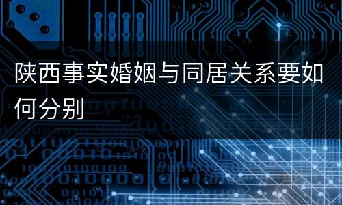陕西事实婚姻与同居关系要如何分别