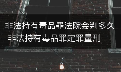 非法持有毒品罪法院会判多久 非法持有毒品罪定罪量刑