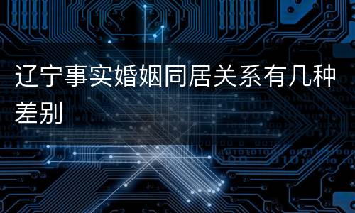 辽宁事实婚姻同居关系有几种差别