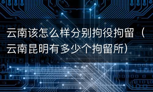 云南该怎么样分别拘役拘留（云南昆明有多少个拘留所）