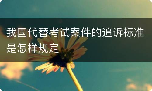 我国代替考试案件的追诉标准是怎样规定