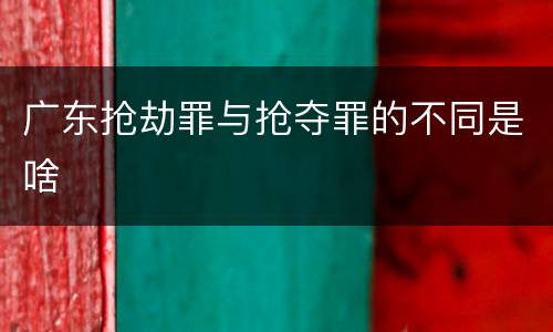 广东抢劫罪与抢夺罪的不同是啥