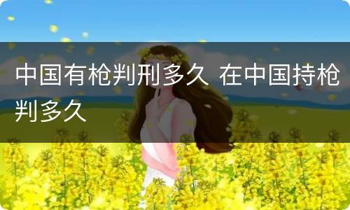 中国有枪判刑多久 在中国持枪判多久