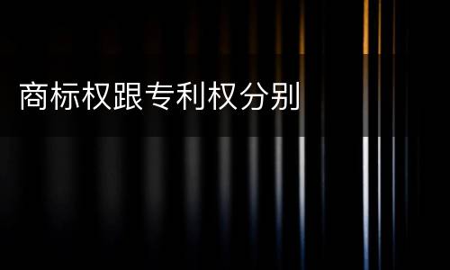 商标权跟专利权分别