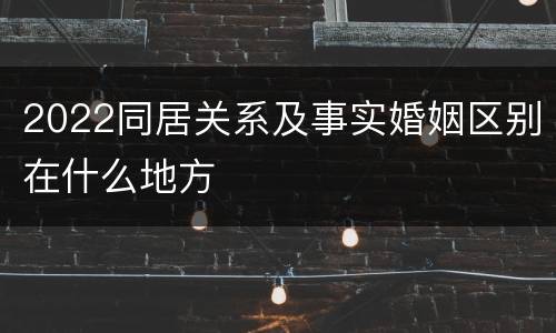 2022同居关系及事实婚姻区别在什么地方