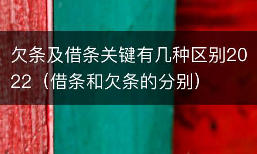 欠条及借条关键有几种区别2022（借条和欠条的分别）