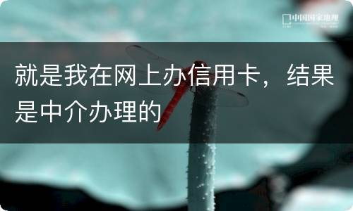 就是我在网上办信用卡，结果是中介办理的