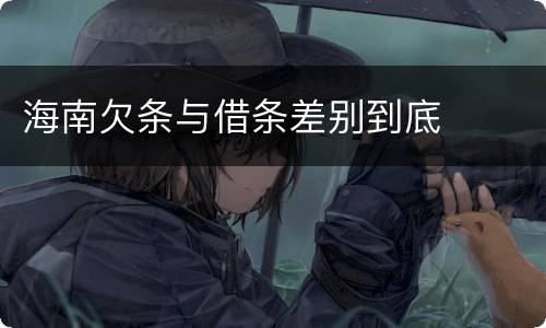 海南欠条与借条差别到底