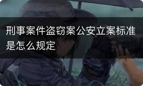 刑事案件盗窃案公安立案标准是怎么规定