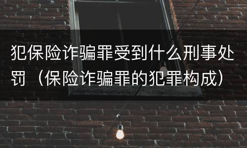 犯保险诈骗罪受到什么刑事处罚（保险诈骗罪的犯罪构成）