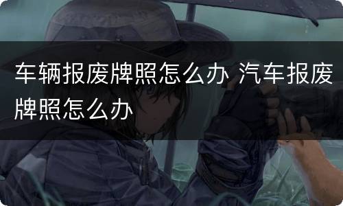 车辆报废牌照怎么办 汽车报废牌照怎么办