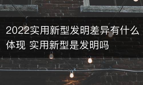2022实用新型发明差异有什么体现 实用新型是发明吗